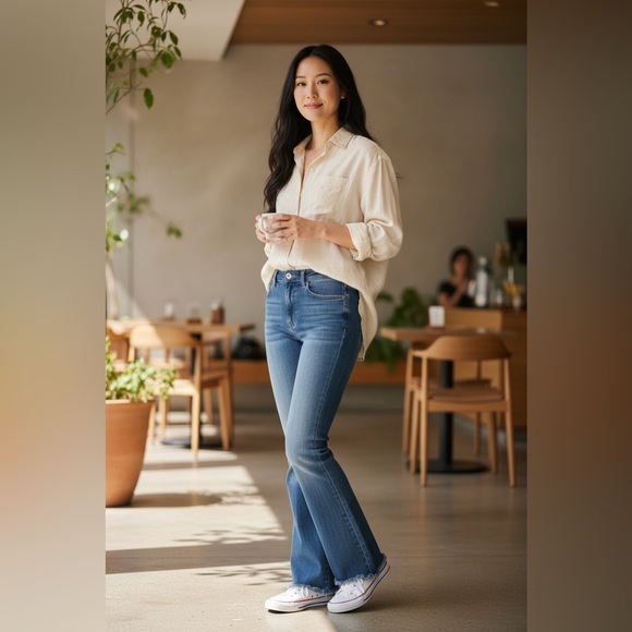 Risen High Rise Cropped Distressed Hem Jeans - Blue
Style number RDP1059 - Picture 4 of 8